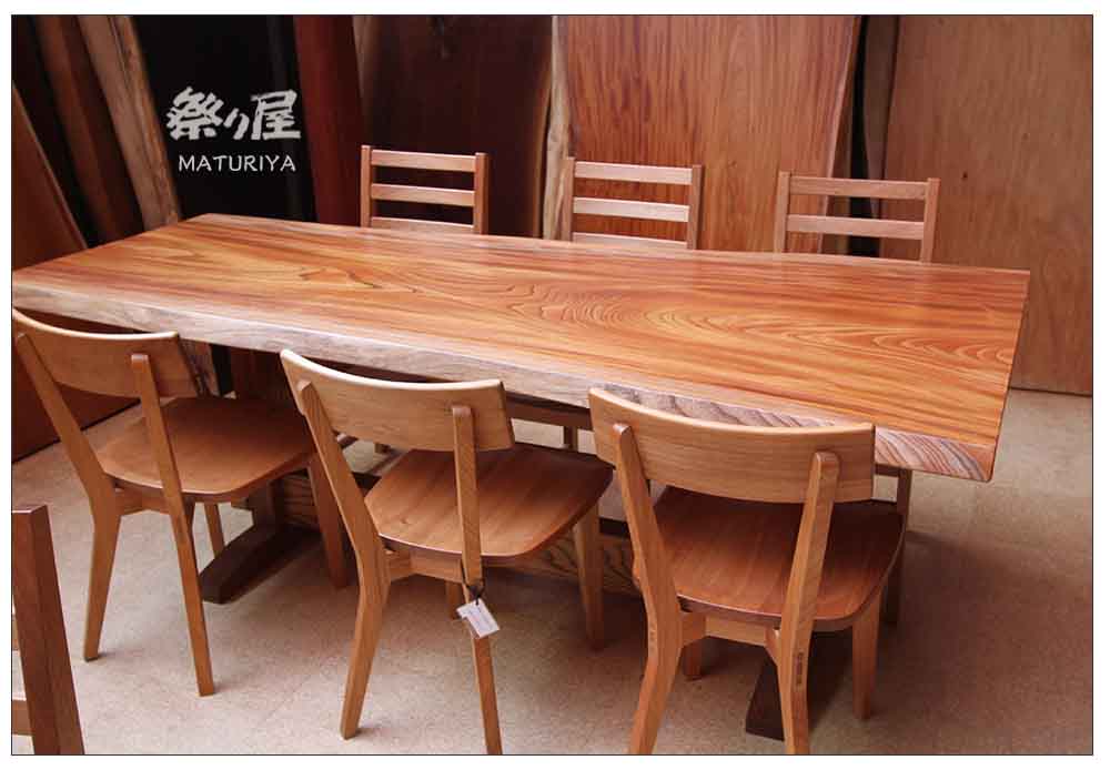 神奈川県 海老名店展示 一枚板 欅けやき・ケヤキ材 テーブル用天板