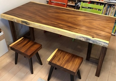 T字脚 木製 一枚板テーブル・無垢材家具の祭り屋