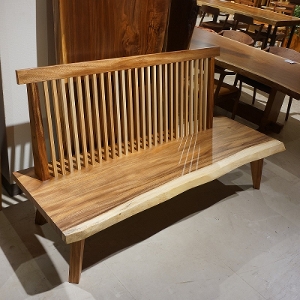 天然木　東京　新宿　東五軒町店　モンキーポッド材　一枚板　セール ベンチ　背付きベンチ
