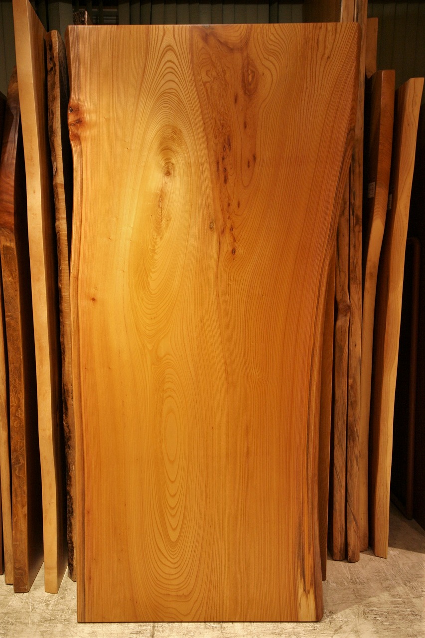 天然木 東京 新宿 東五軒町展示 モンキーポット材 一枚板 テーブル用天