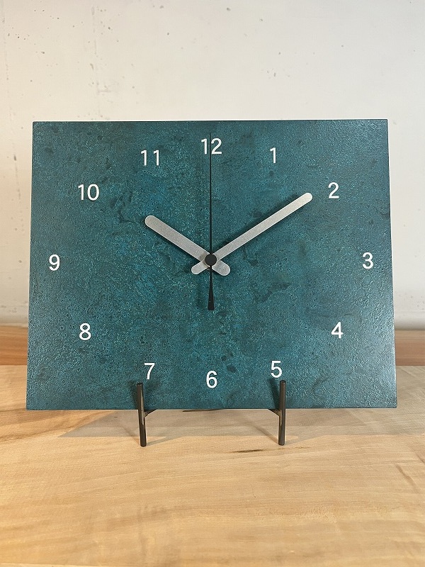 ひきフェス 壁掛け時計 壁掛け時計 スクエアS (Blue） 一枚板テーブル・無垢材家具の祭り屋