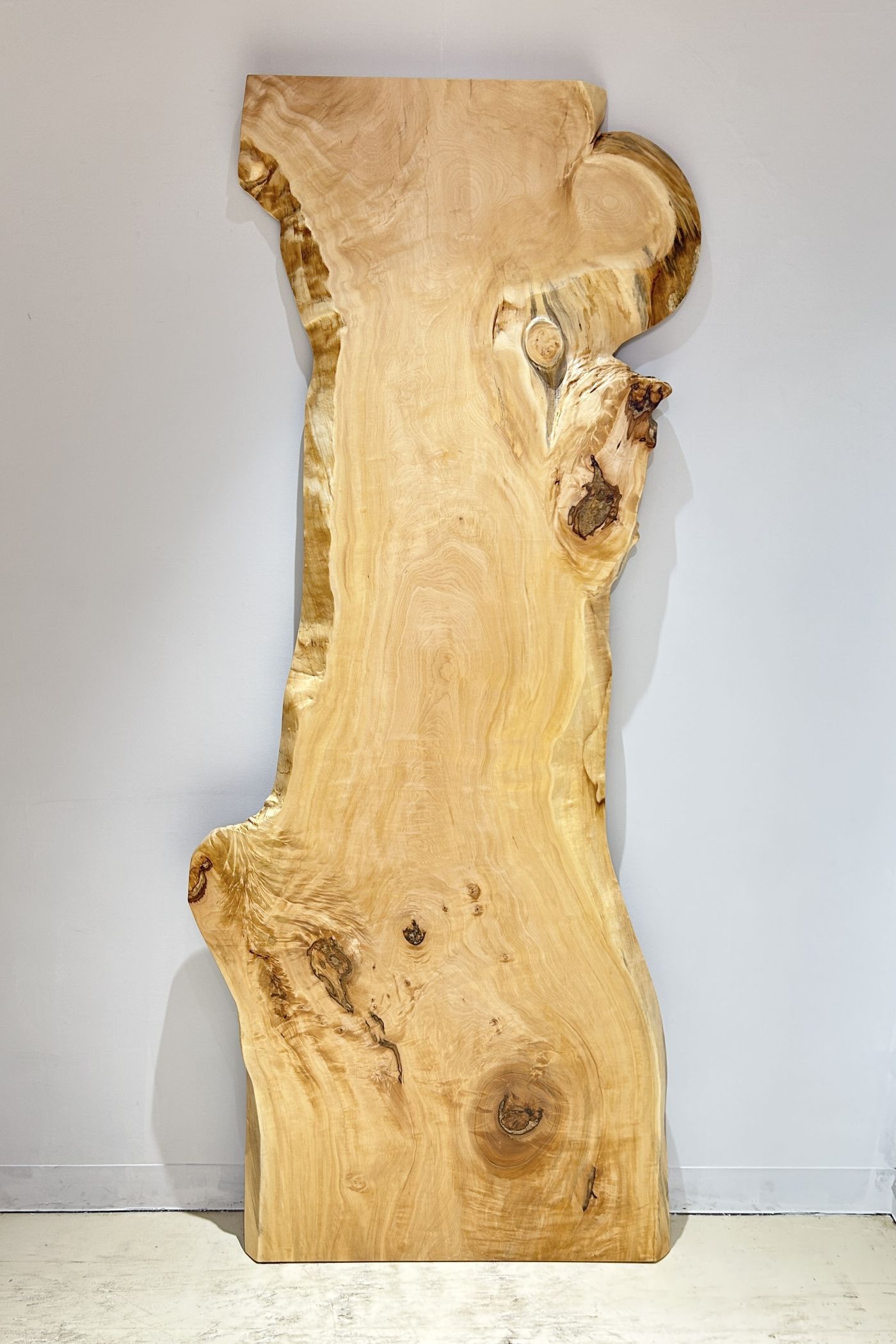 一枚板 栃（トチ）材テーブル用天板 2120×550~635~450~715~760mm 一枚