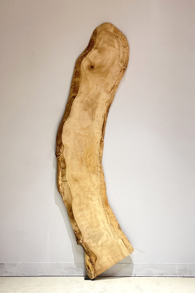 一枚板 栃（トチ）材天板 1980×350~250 mm 一枚板テーブル・無垢材家具