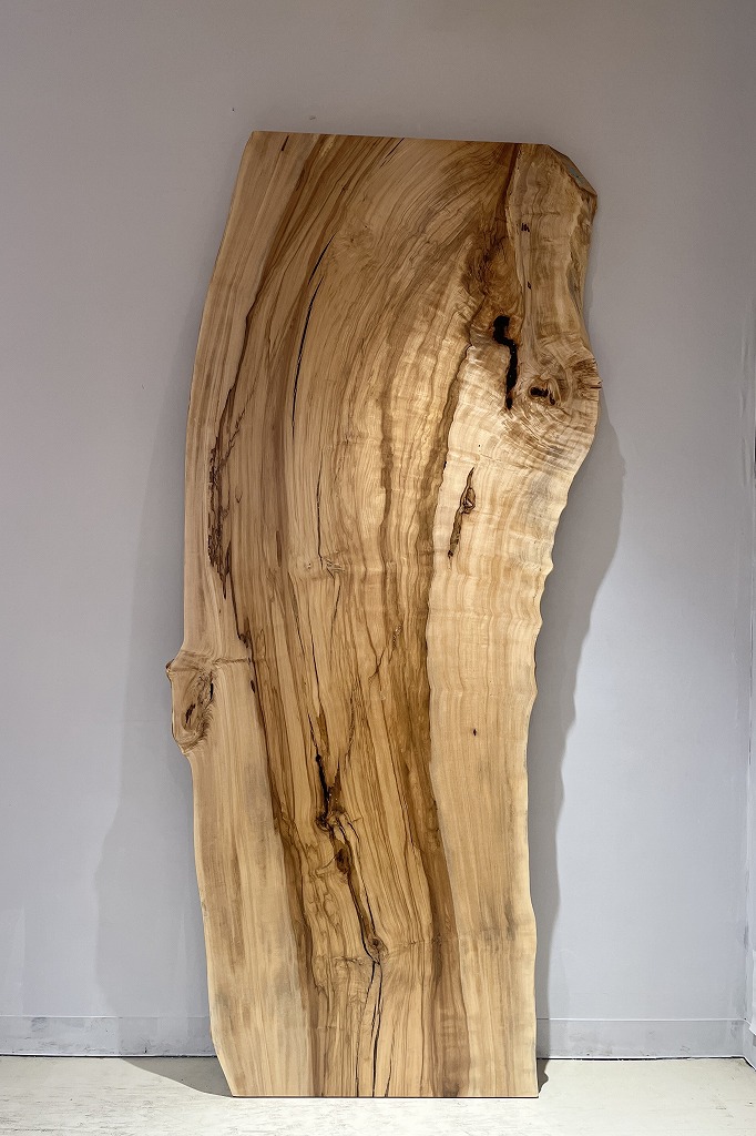 一枚板 栃（トチ）材テーブル用天板 2400×760~1040~740 mm 一枚板