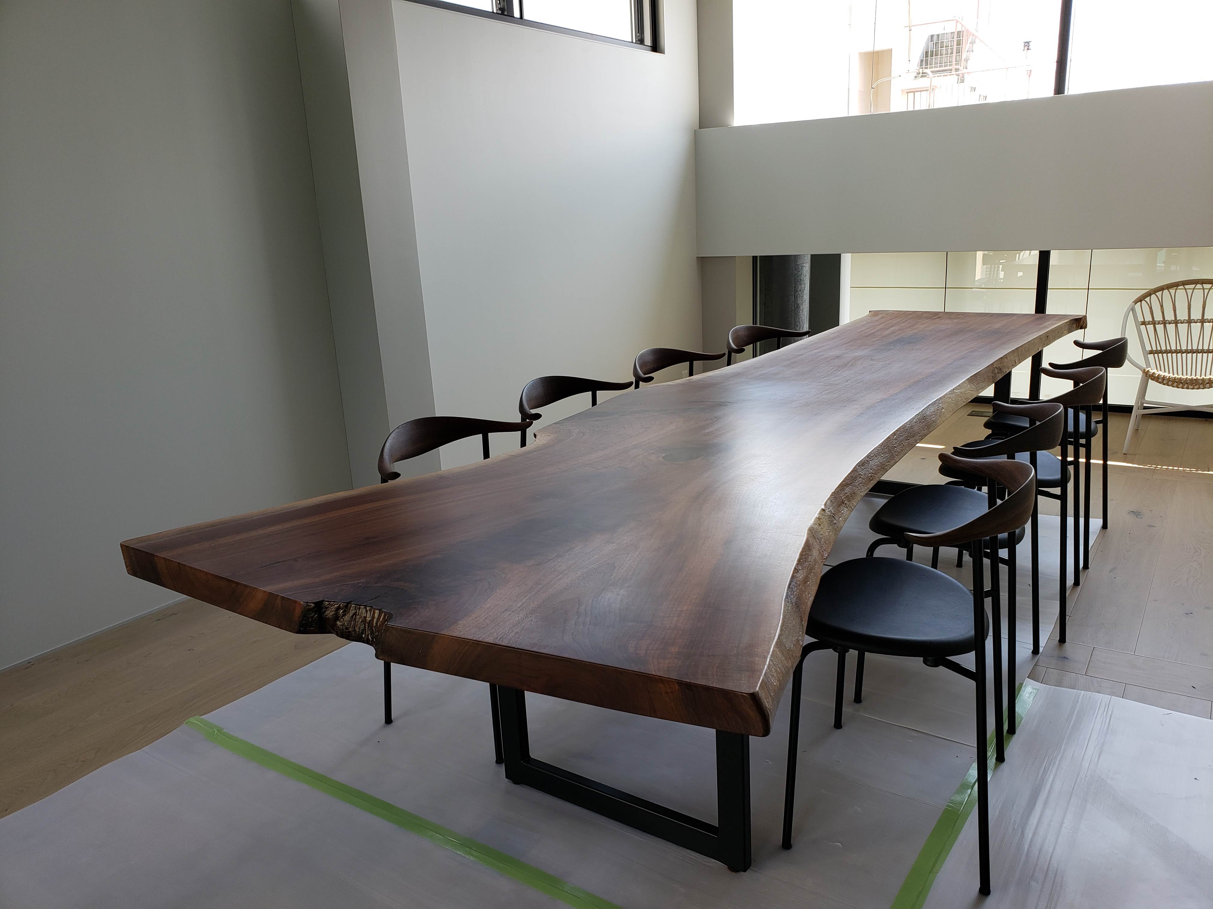 ブラックウォールナット3ユニットテーブル ブラックウォールナット材一